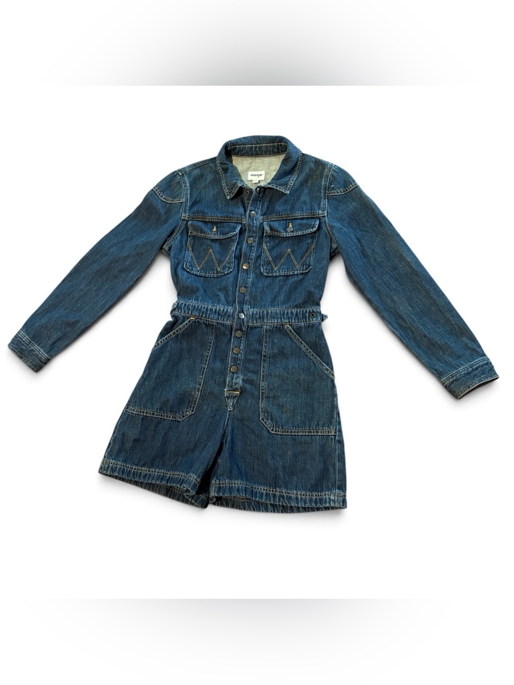 Wrangler Long Sleeve Denim Romper Size Medium